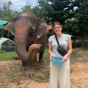 Story with an Elephant during her study abroad