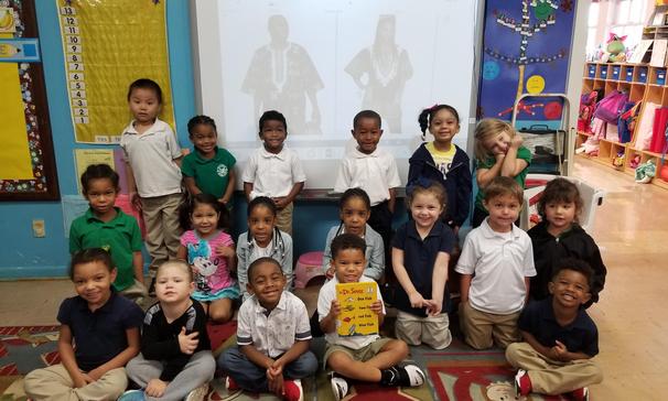 For International Literacy Day, Mrs. Lavergne's Pre-K Class enjoyed listening to One Fish Two Fish Red Fish Blue Fish by Dr. Seuss read in Jamaican Patois Style. They also got to see pictures of people dressed in Jamaican clothes.