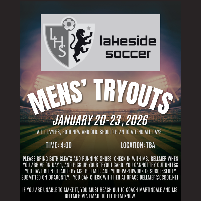 Men's Soccer Tryouts Jan 20-23