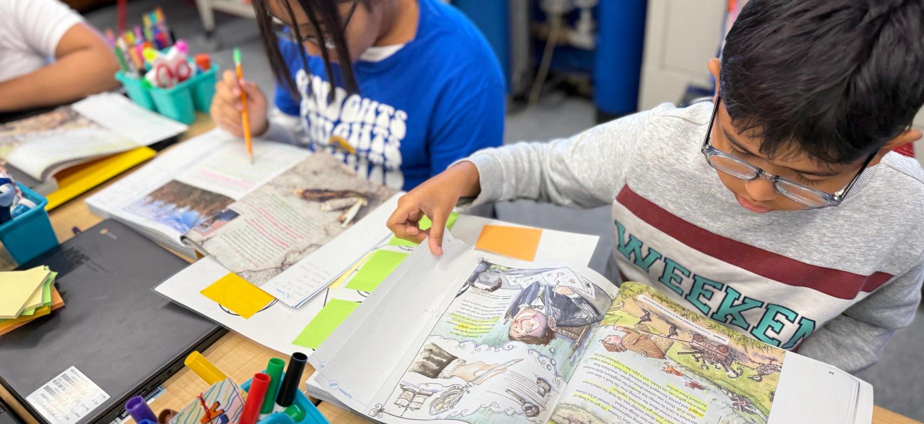 students using text evidence to write a response to literature