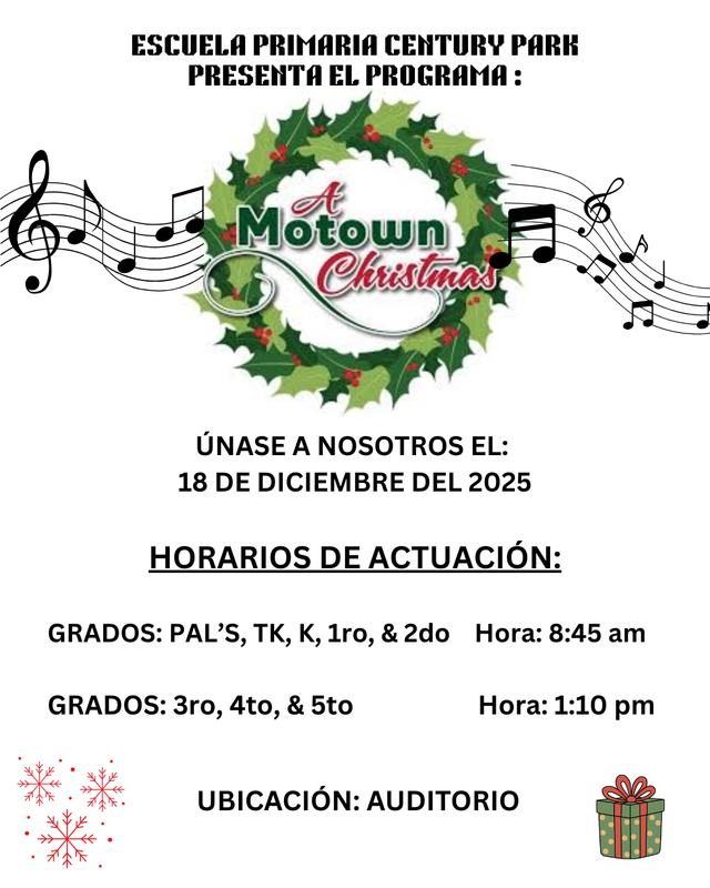 A Motown Christmas Flyer - Spanish