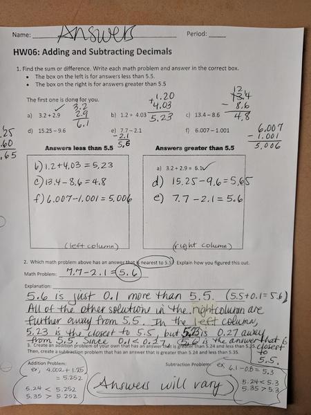 ANSWERS HW06 Add and Subtract Decimals.jpg