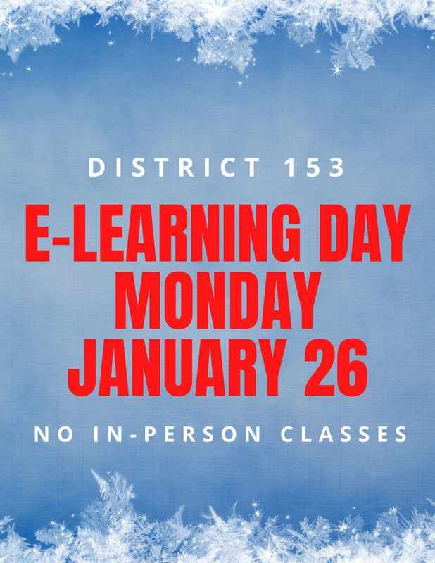 notice of e-learning day on Jan. 26