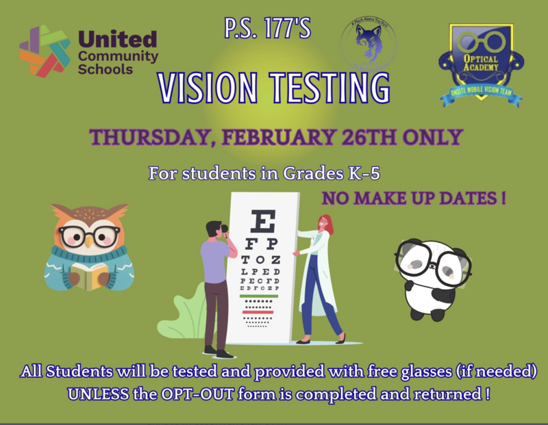 chart with letters, glasses, animals