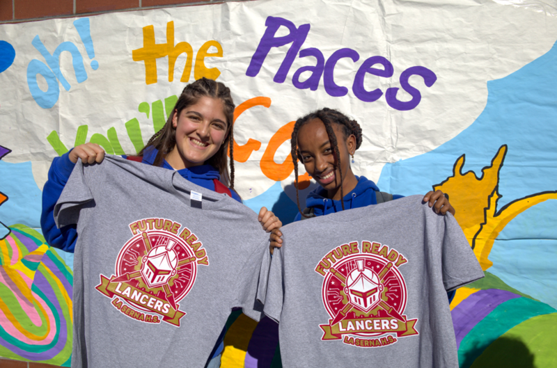 La Serna High School seniors celebrate completing their college applications.