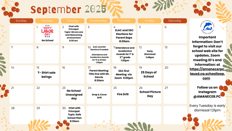 Sept. Calendar