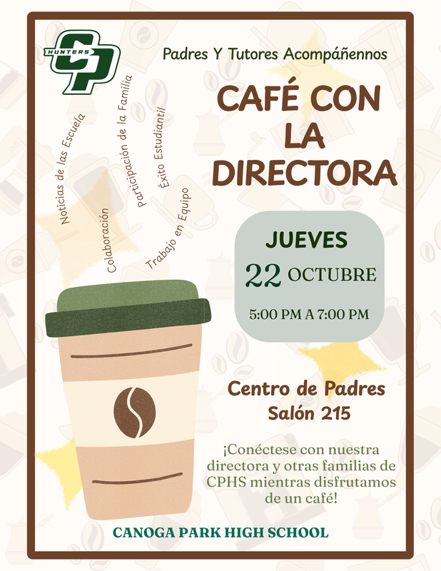 Coffee with La Directora on Thursday October 22nd at 5pm