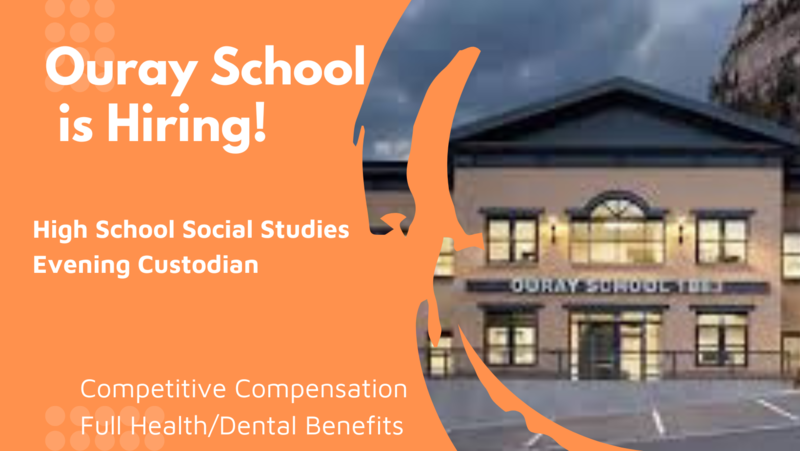 Hiring graphic with school in the background