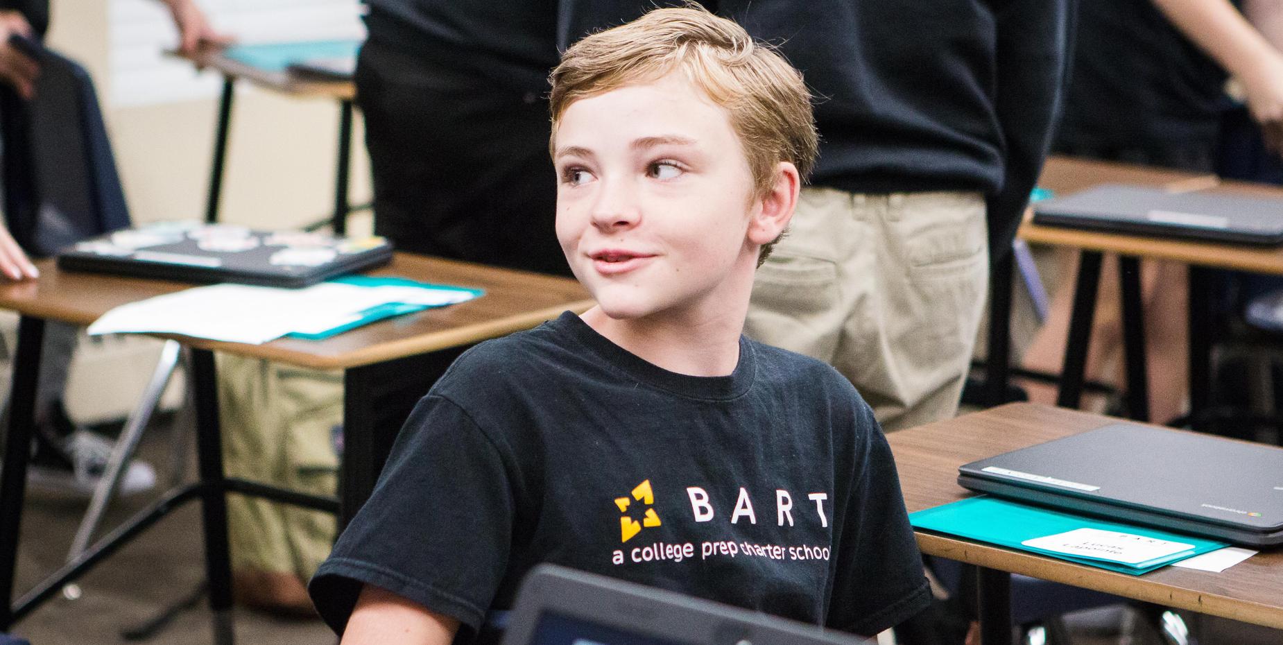 Student in classroom
