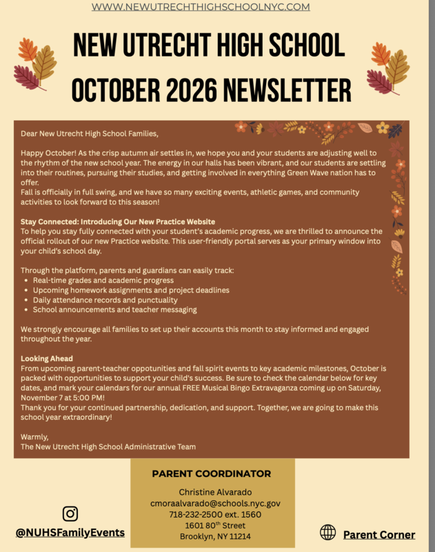 NUHS October 2026 Newsletter