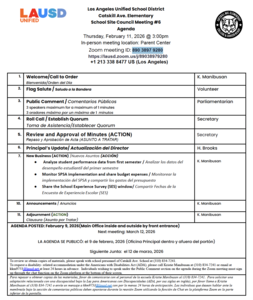 SSC 6 Agenda