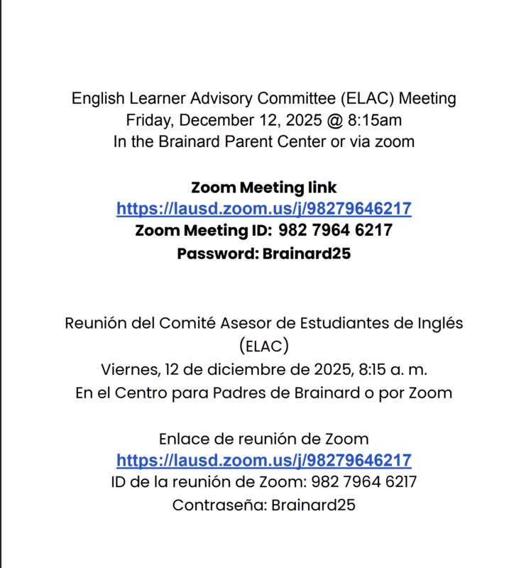 ELAC Mtg Flyer 12-5-25 @ 8:15am