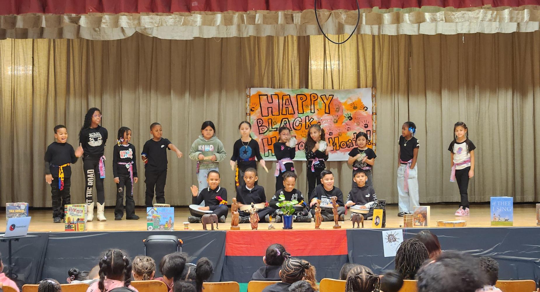 Second Grader performance during the Black History Month Assembly