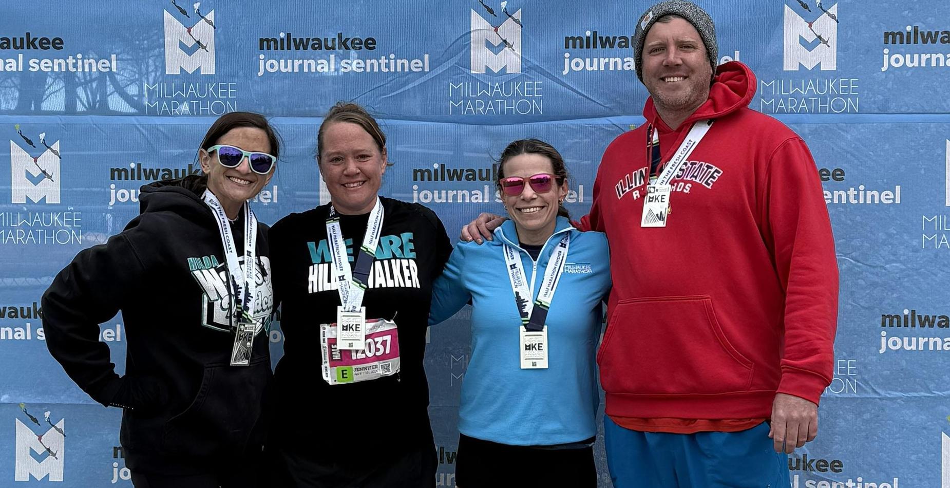The four Hilda Walker staff members who ran the Milwaukee Half Marathon on April 11.