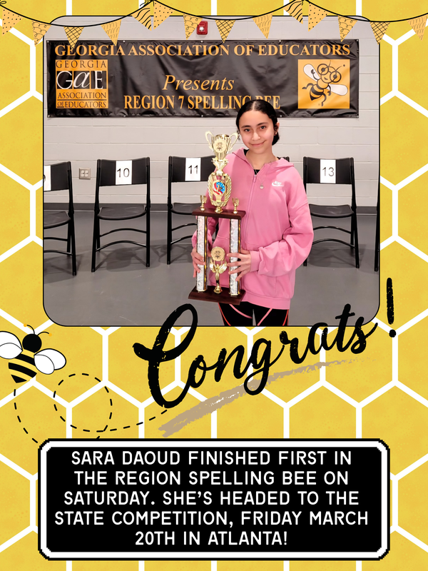 Sara Daoud won region spelling bee.