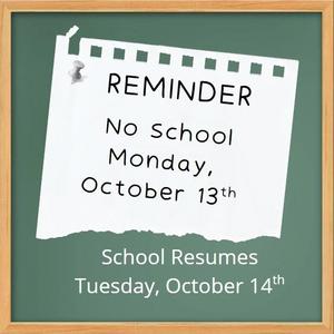 No School Notice 10/13/2025