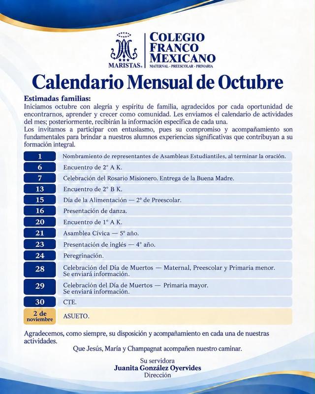 ACTIVIDADES MES DE OCTUBRE Featured Photo