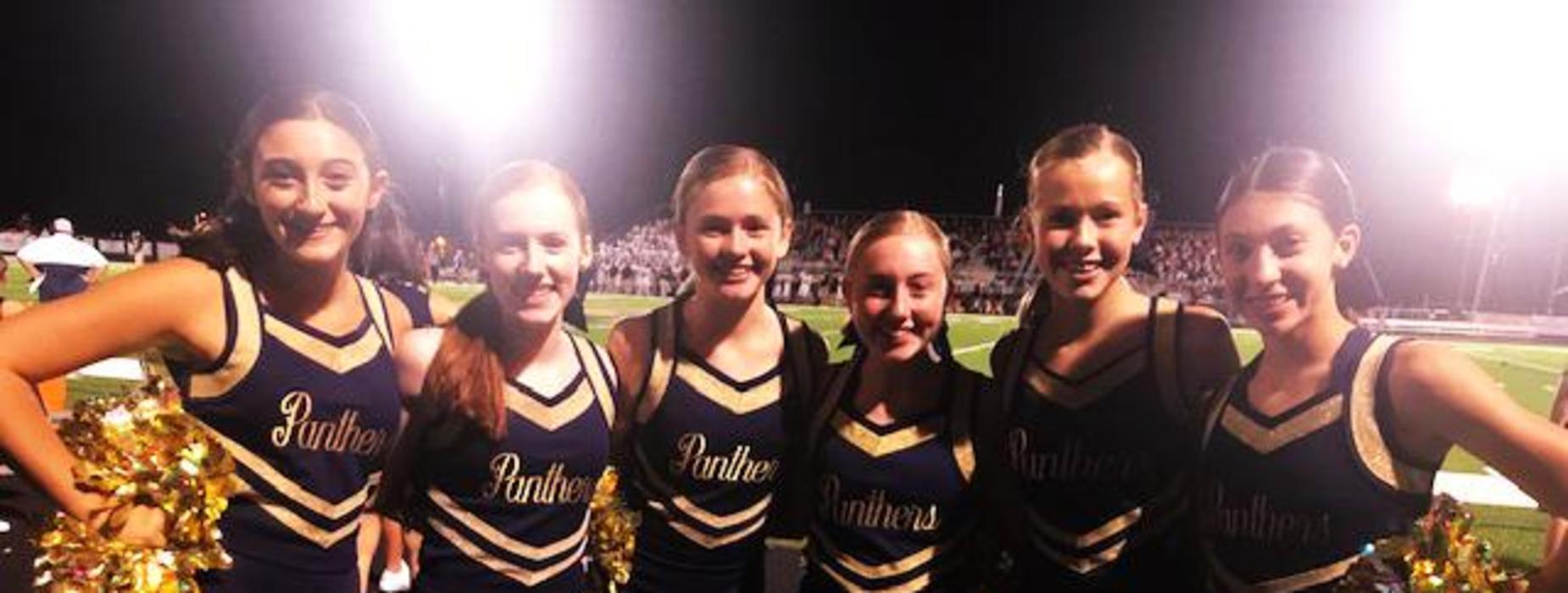 The FRMS Cheerleaders show their school spirit at the first home game!