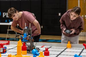 Students compete in the robotics competition