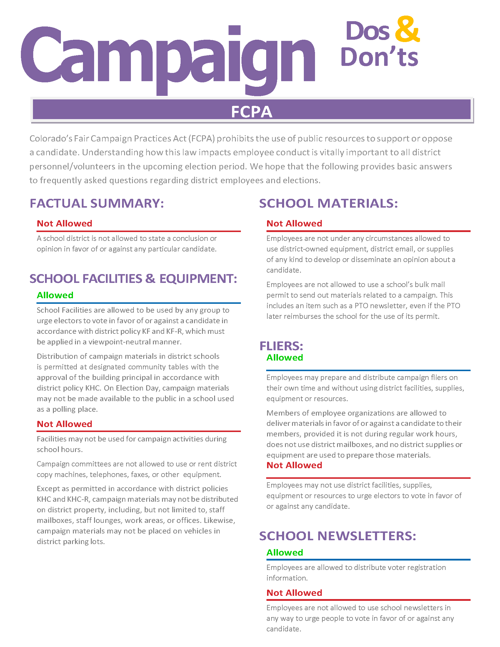 Campaign Do's and Donts for the Upcoming Election