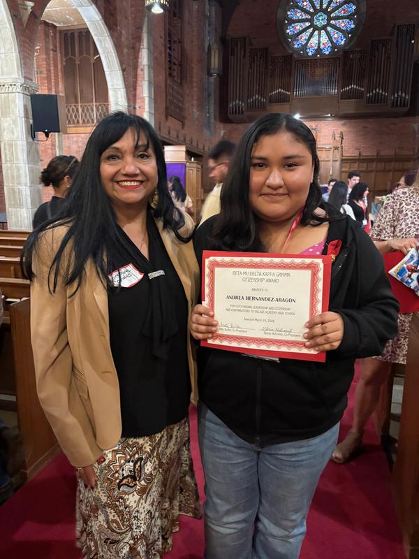Pomona Unified Students Earn Citizenship Awards - image of student with council member