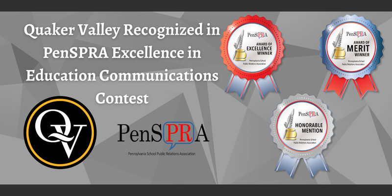 Quaker Valley Recognized in PenSPRA Excellence in Education Communications Contest
