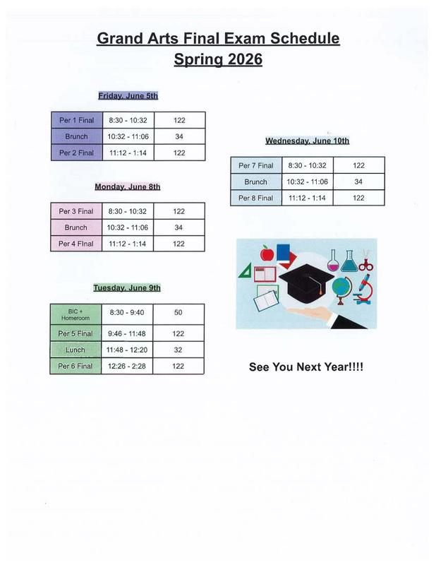 Final Exam Schedule 2026