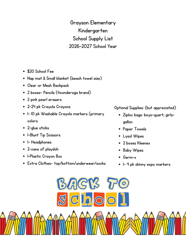 Kindergarten School Supply List Featured Photo