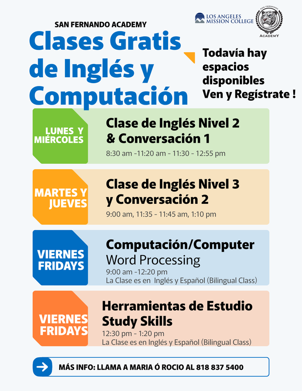 Free ESL & Computer (Word Processing) Classes for parents