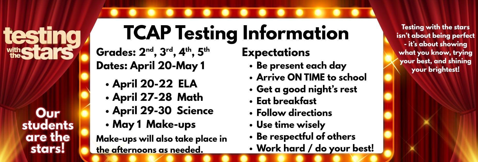 TCAP Testing Info
