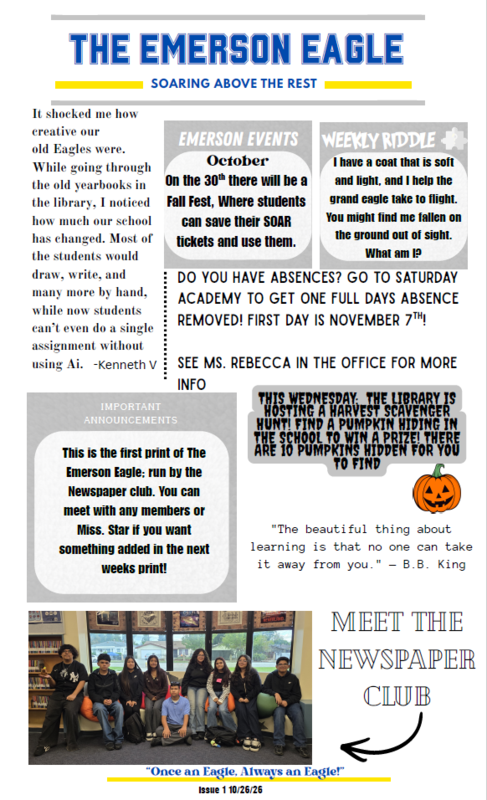 Emerson Eagle Newspaper 1