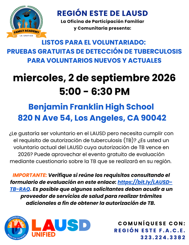 Flyer for TB test