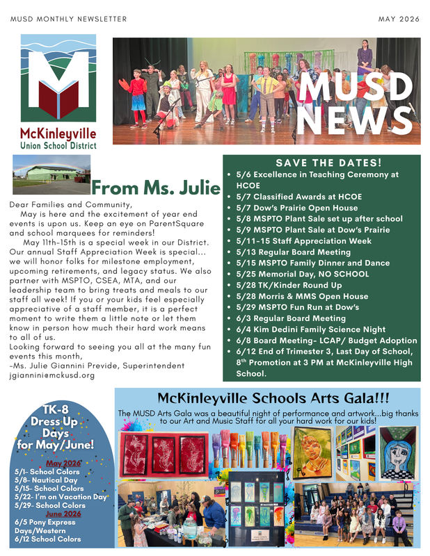front page of newsletter