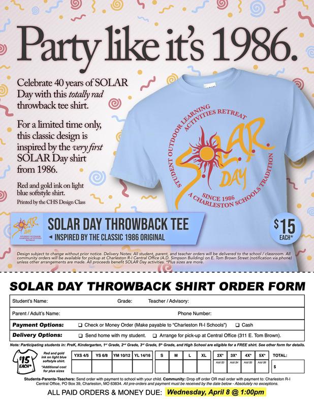 SOLAR Day throwback shirt order form