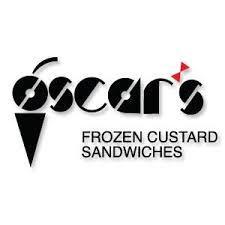 Oscar's Frozen Custard Sandwiches logo with a decorative cone.