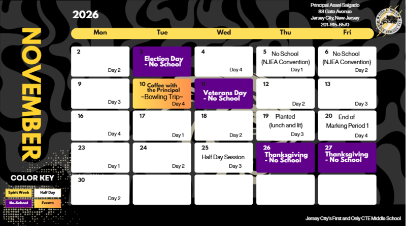 November Calendar 2026