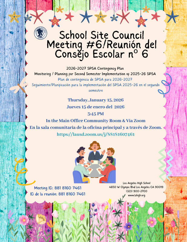 School Site Council Meeting #6 Featured Photo