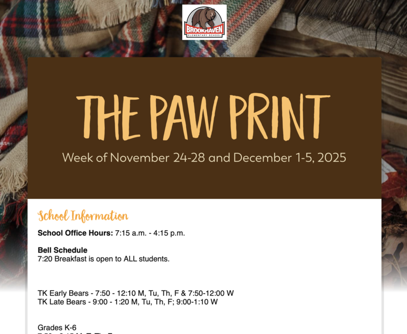 The Paw Print: Week of November 24th