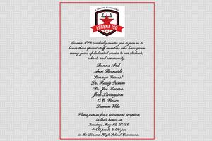 Invitation to honor retiring staff members at Lorena ISD event.