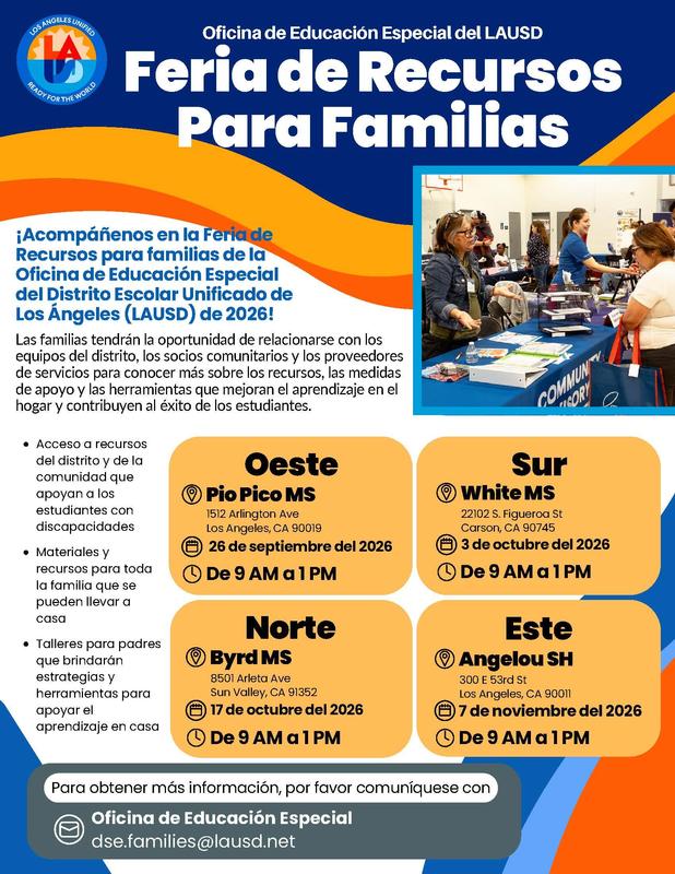 Join us at the 2026 LAUSD Division of Special Education Family Resource Fair!