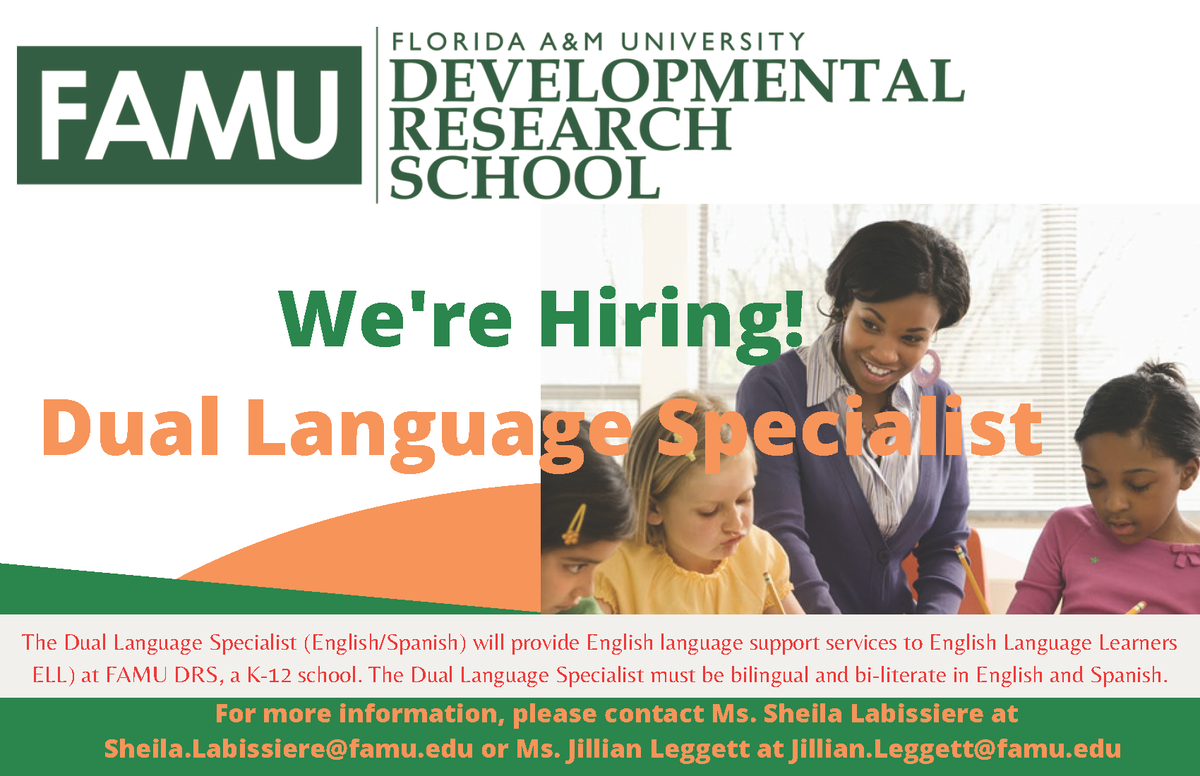 Dual Language Specialist Hiring Flyer 2021