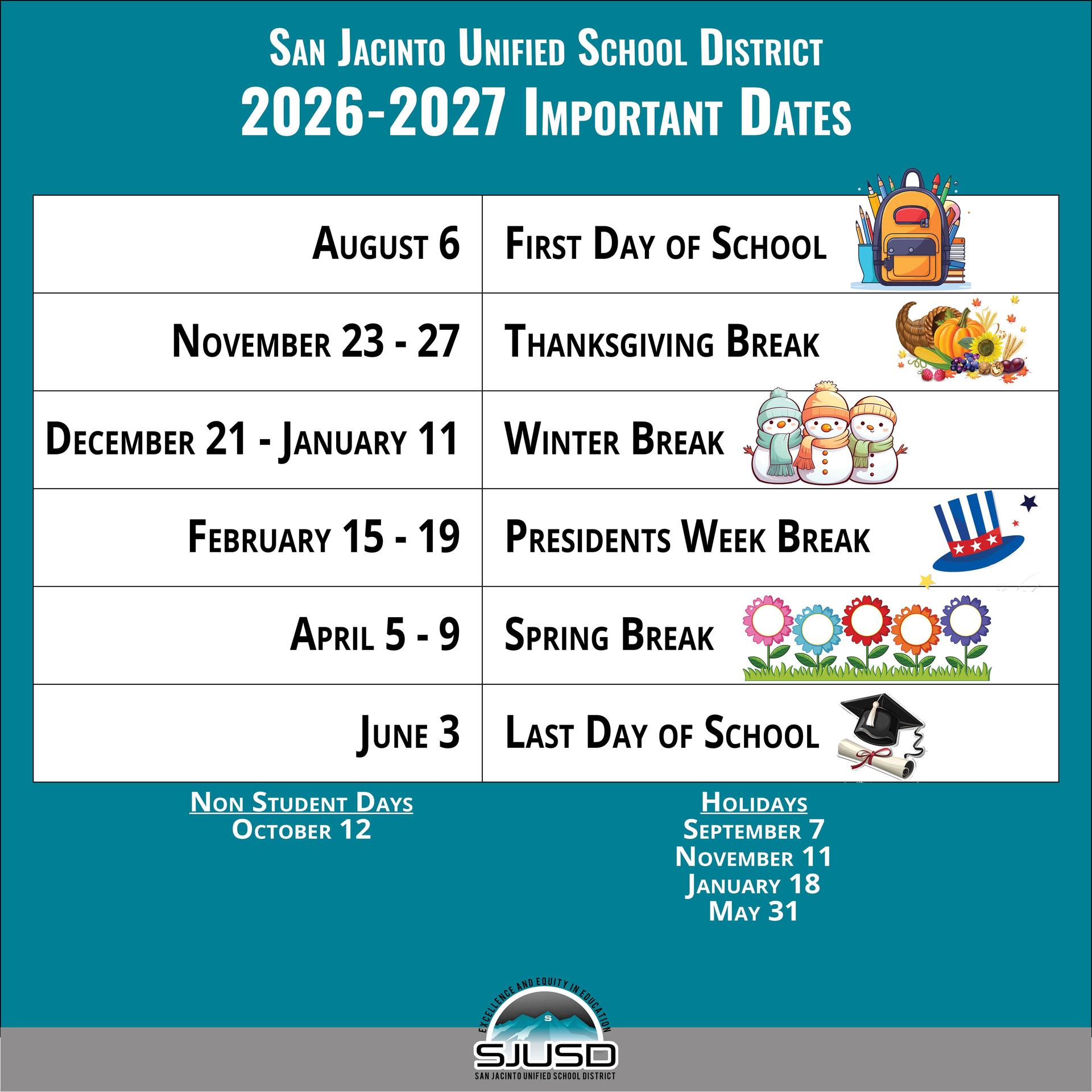 Important Key Dates Graphic