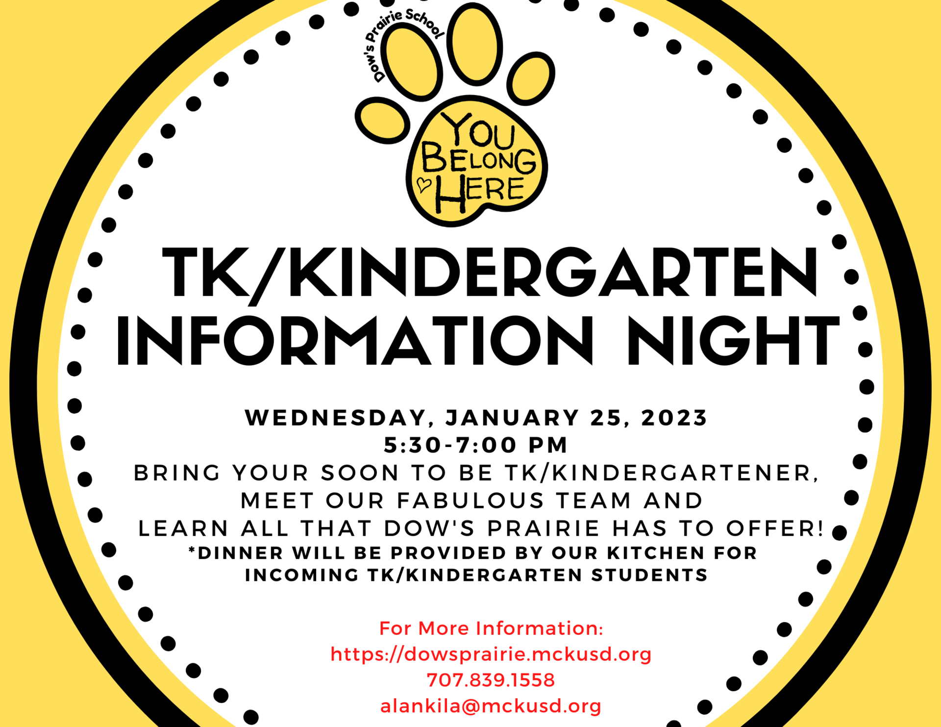 Dow s Prairie Kindergarten Information For Families Dow s Prairie 
