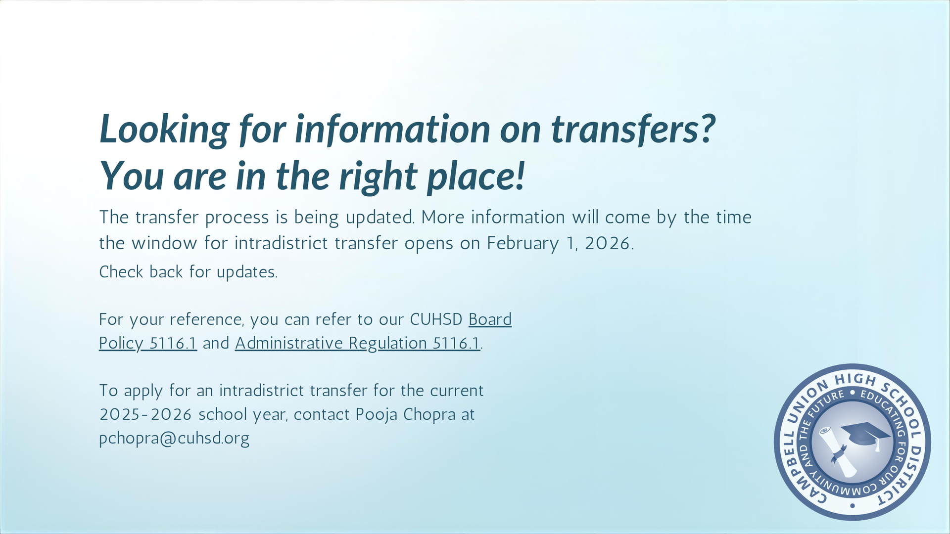 Transfer updates to come soon