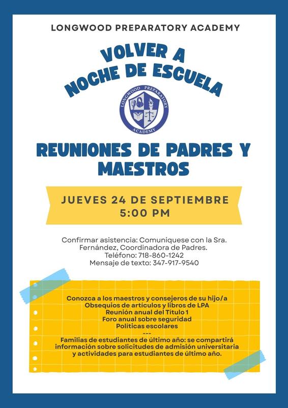 Las reuniones de padres y profesores tendrán lugar el 24 de septiembre a las 17:00 horas.