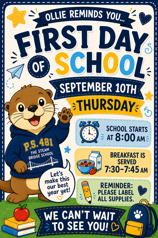 September 10th is the first day of school.