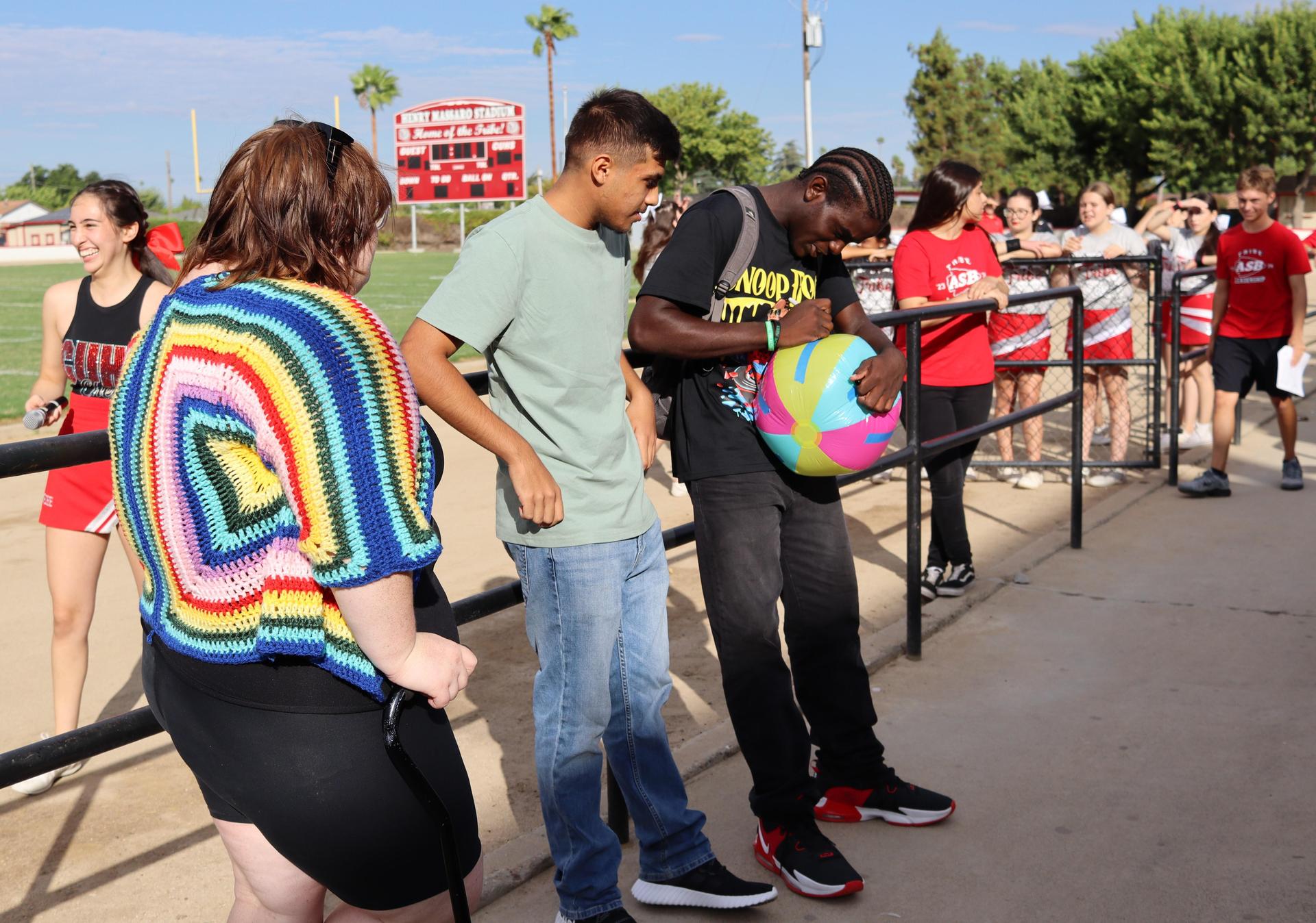 Students and staff enjoying the back to school rally
