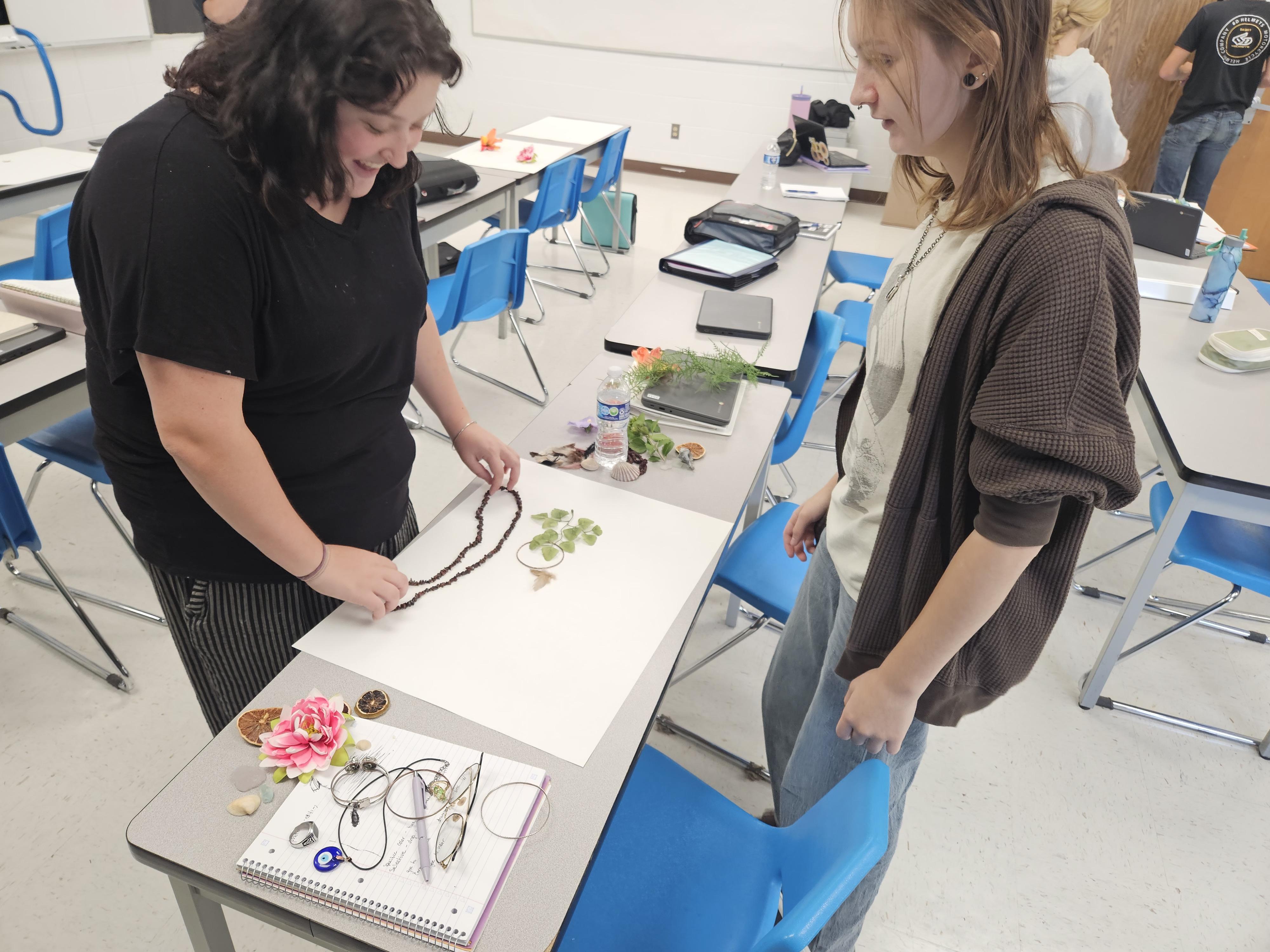 Students work on projects in photo class