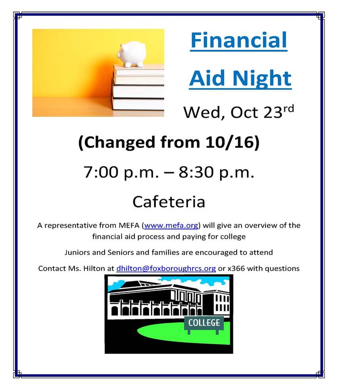 FRCS Juniors & Seniors Encouraged to attend Financial Aid Night on 10/23 Featured Photo