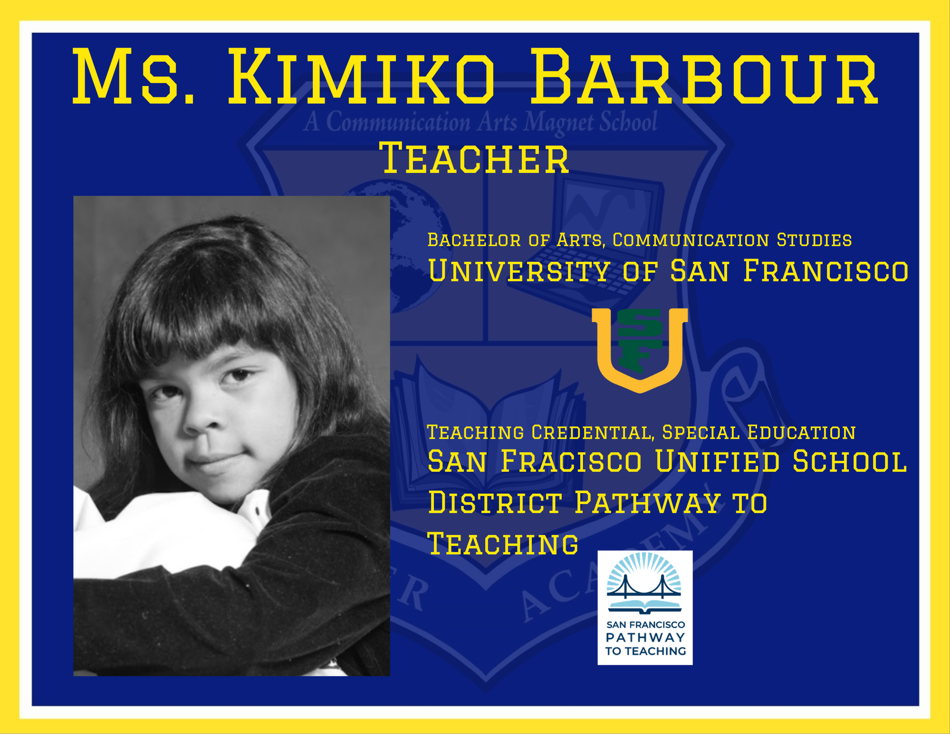 Teacher Ms. Kimiko Barbour